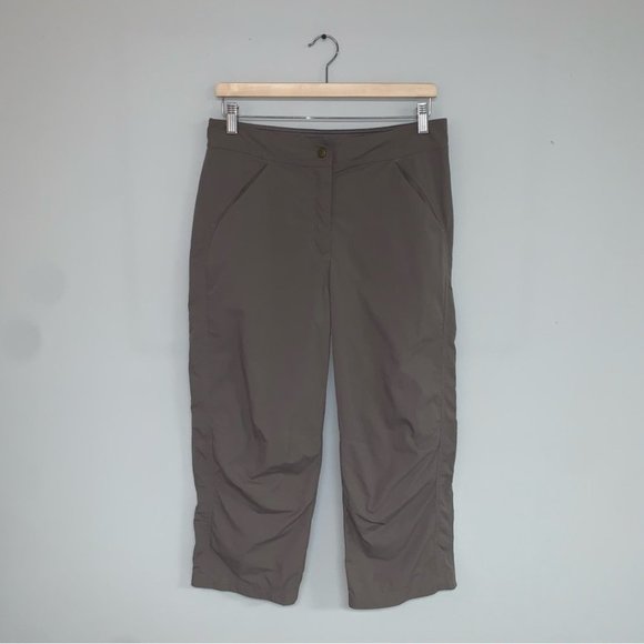 L.L. Bean Crop Pants Women’s Size 10 US Tan Khaki Nylon Hiking Capris‎ Ripstop - Picture 2 of 7
